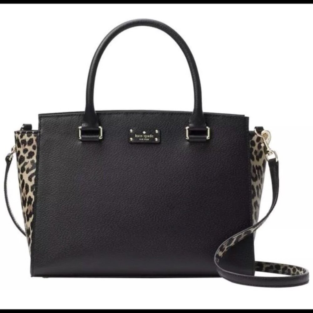 Kate Spade Leopard Lana Grove Street Bag with 2 sets of straps